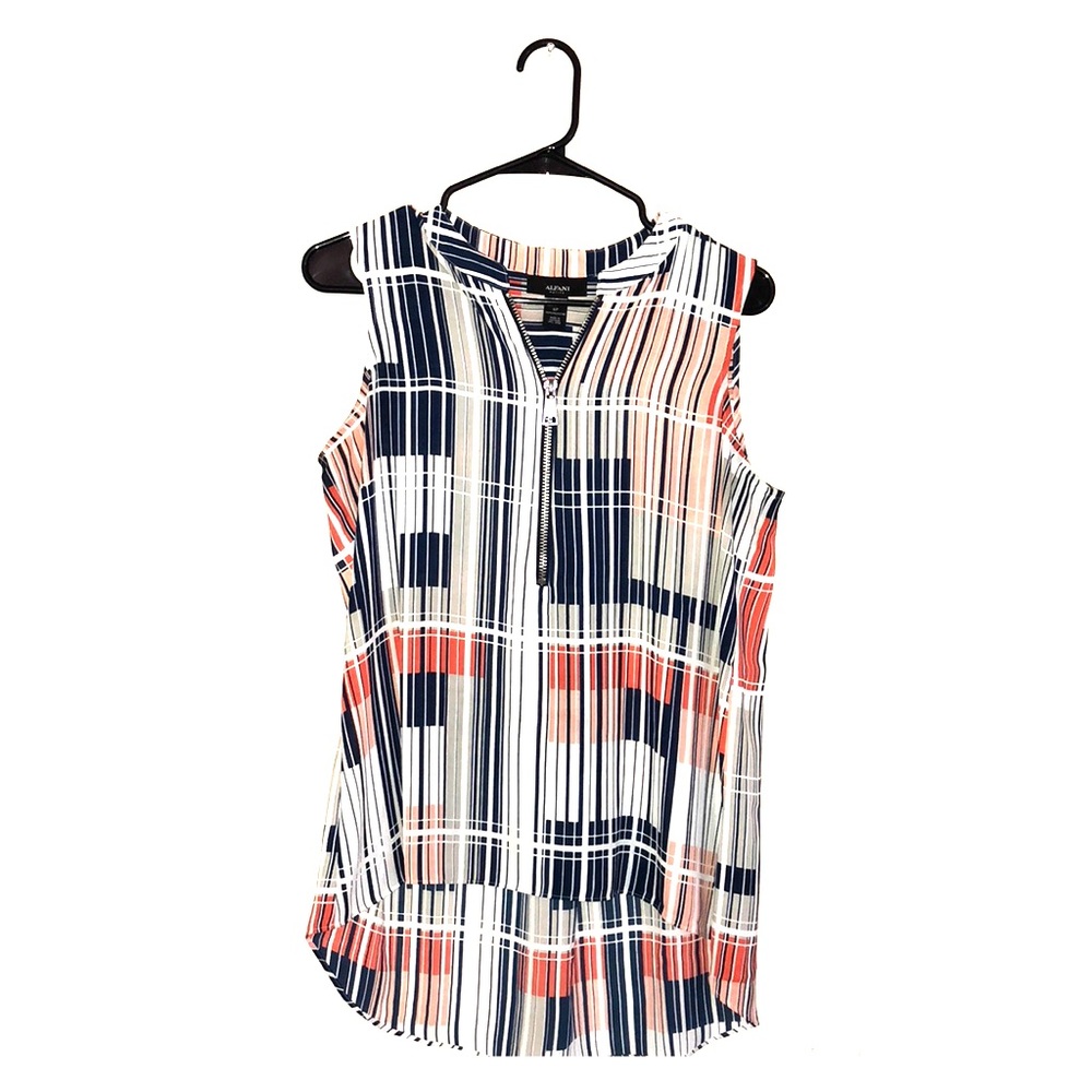 Stunning formal striped zipper tank